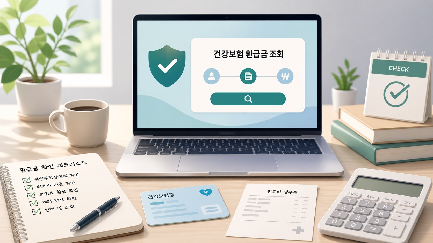 건강보험 환급금과 본인부담상한제 조회 항목을 확인하는 이미지