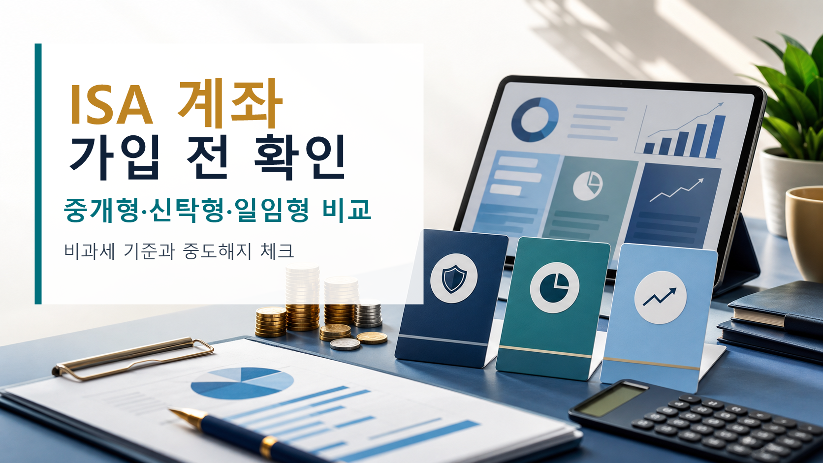 ISA 계좌 가입 전 중개형 신탁형 일임형 차이와 비과세 기준을 한글 제목으로 정리한 이미지